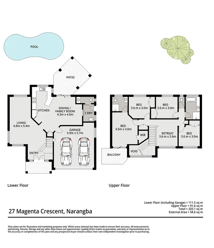 Floorplan of Homely house listing, 27 Magenta Crescent, Narangba QLD 4504