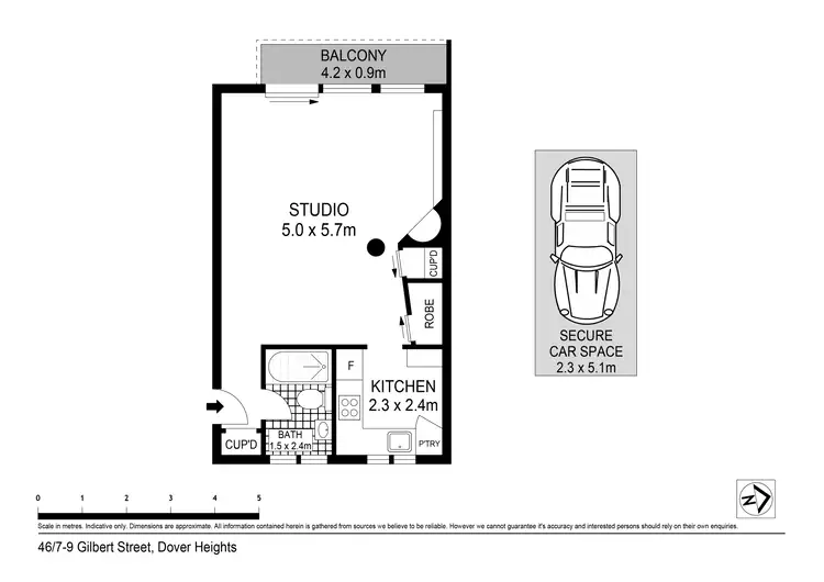 Floorplan of Homely studio listing, 46/7-9 Gilbert Street, Dover Heights NSW 2030