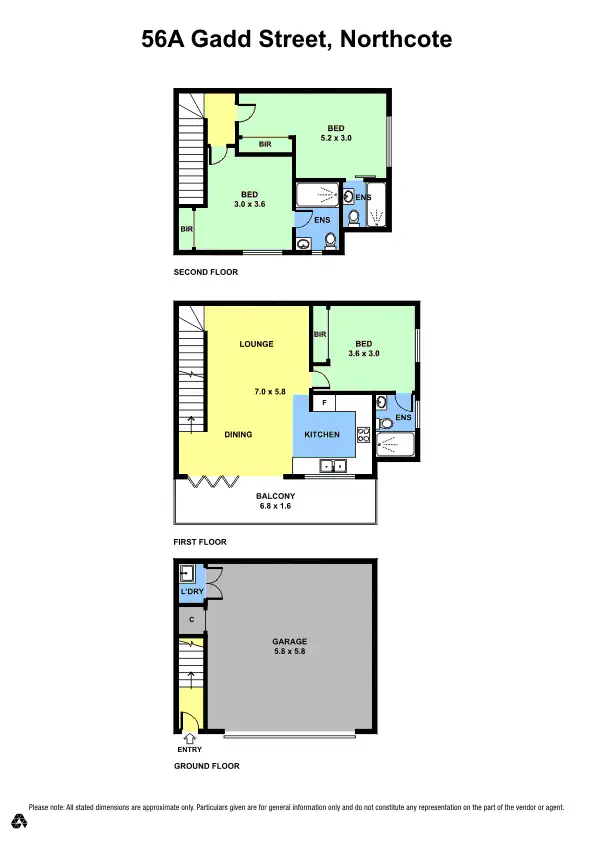 Floorplan of Homely townhouse listing, 56A Gadd Street, Northcote VIC 3070