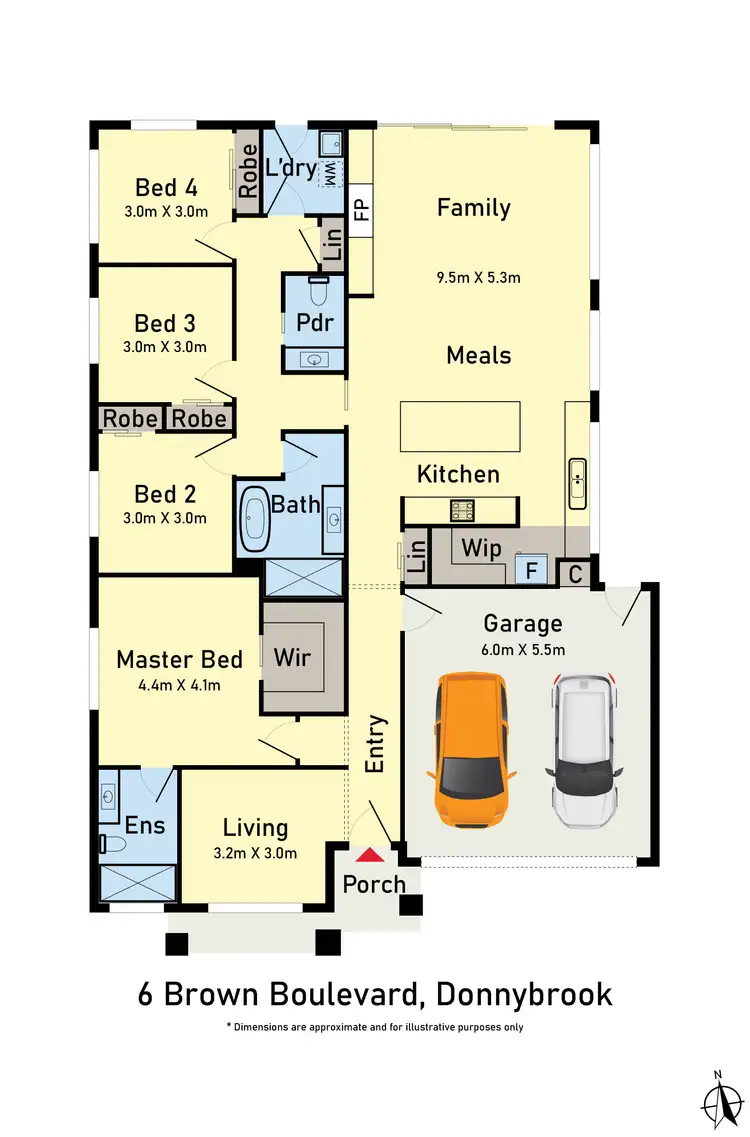 Floorplan of Homely house listing, 6 Brown Boulevard, Donnybrook VIC 3064