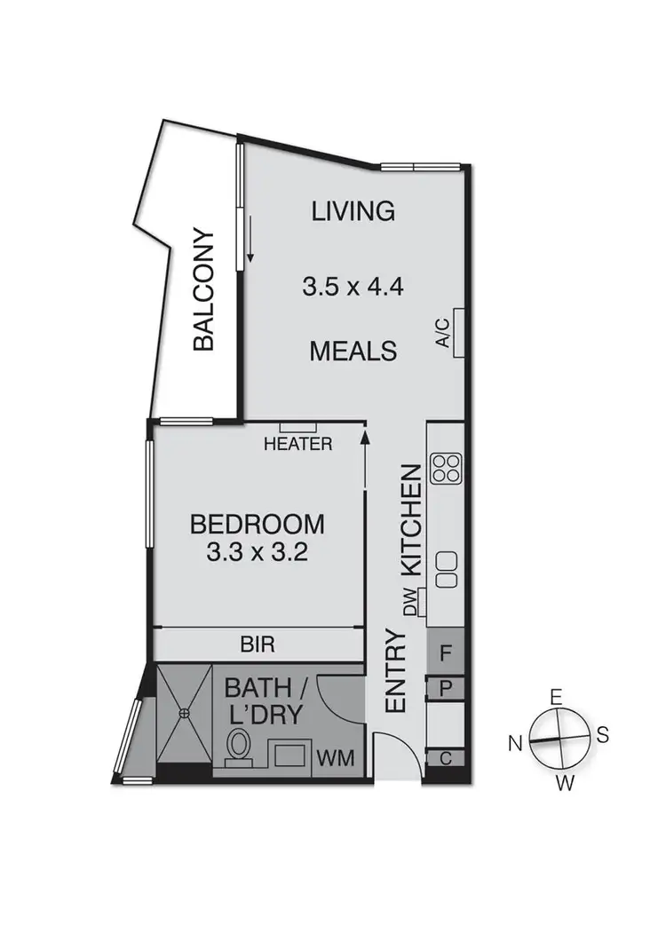 Floorplan of Homely apartment listing, 204/1 Lygon Street, Brunswick VIC 3056