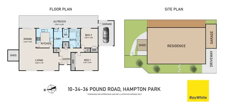 Floorplan of Homely unit listing, 10/34-36 Pound Road, Hampton Park VIC 3976
