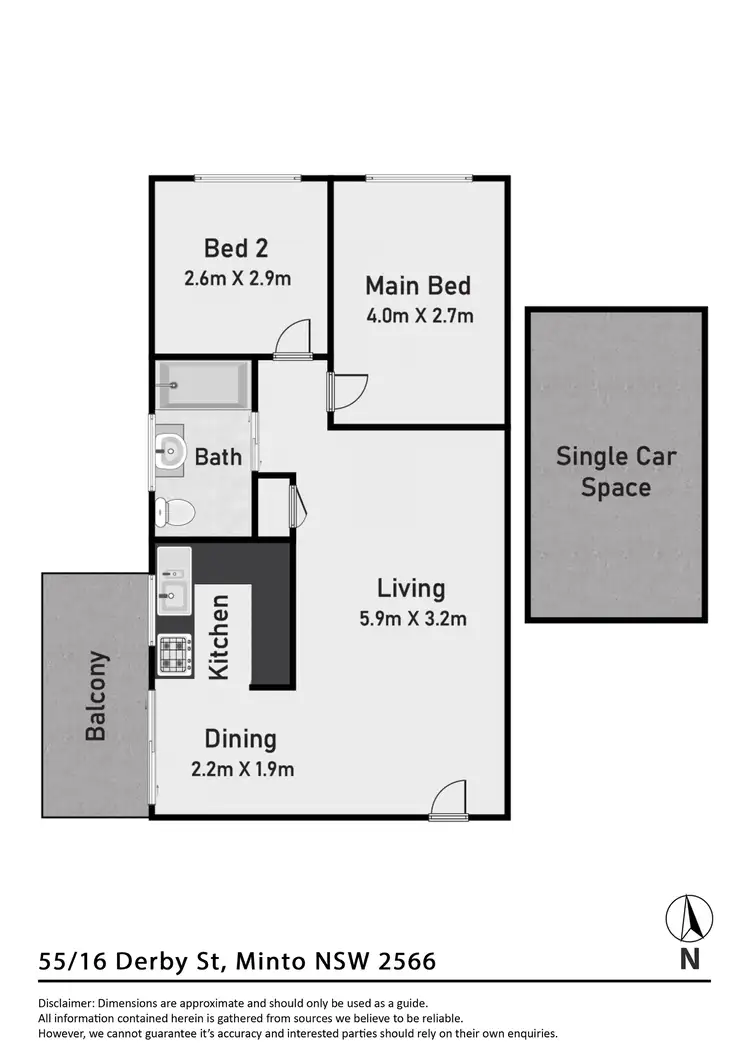 Floorplan of Homely apartment listing, 55/16 Derby Street, Minto NSW 2566