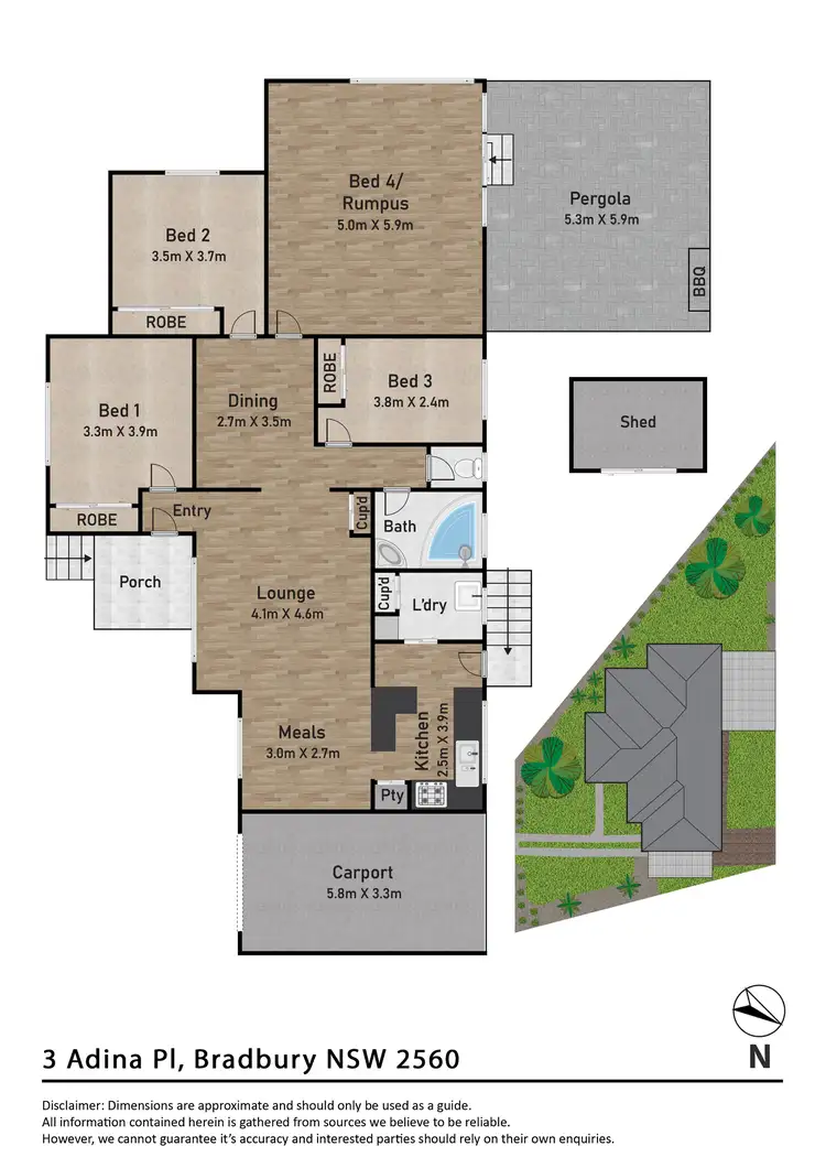 Floorplan of Homely house listing, 3 Adina Place, Bradbury NSW 2560