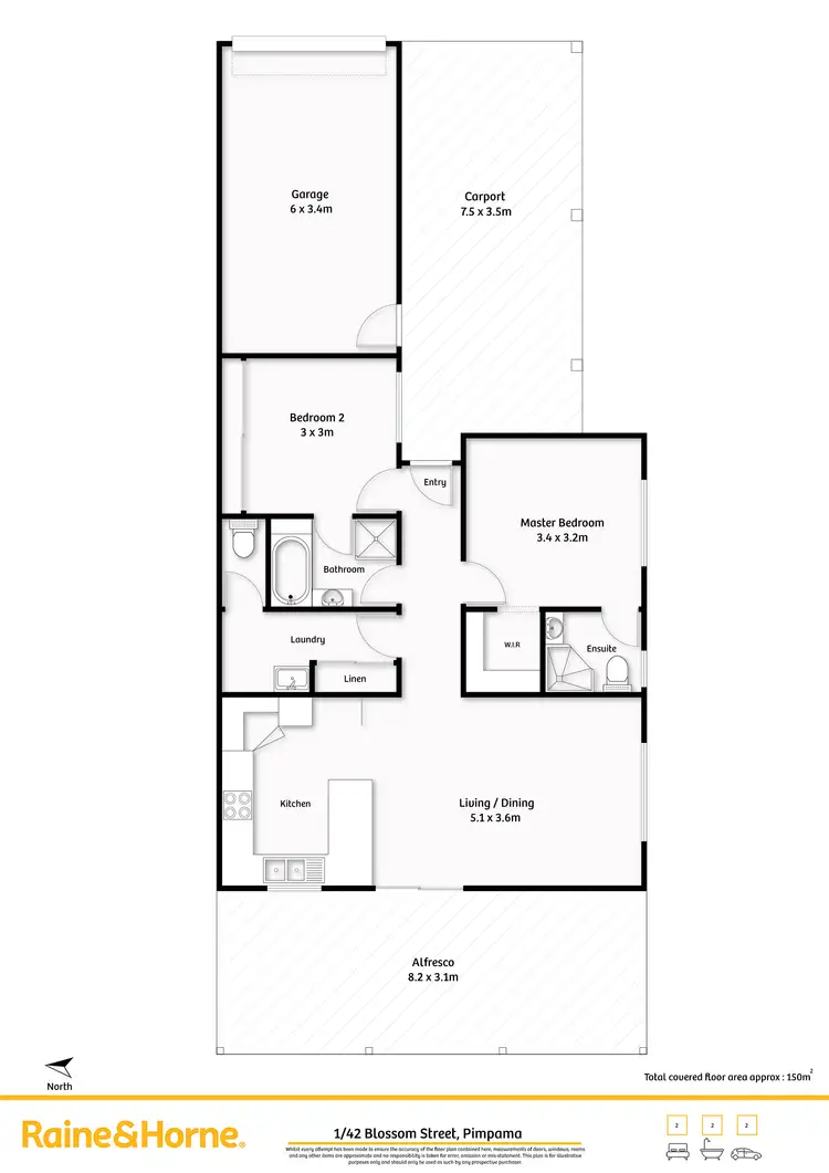 Floorplan of Homely semi-detached listing, 1/42 Blossom Street, Pimpama QLD 4209