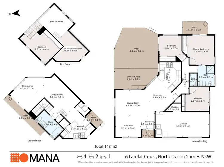 Floorplan of Homely house listing, 6 Larelar Court, Ocean Shores NSW 2483