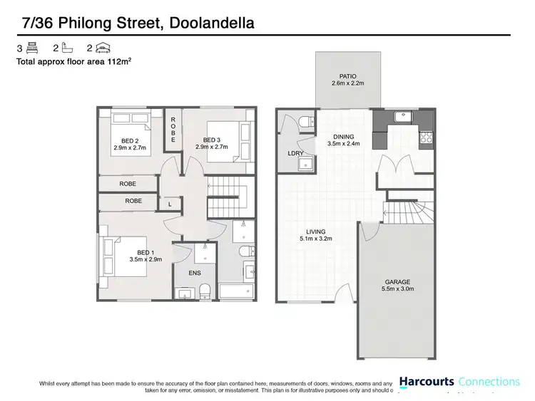 Floorplan of Homely townhouse listing, 7/36 Philong Street, Doolandella QLD 4077