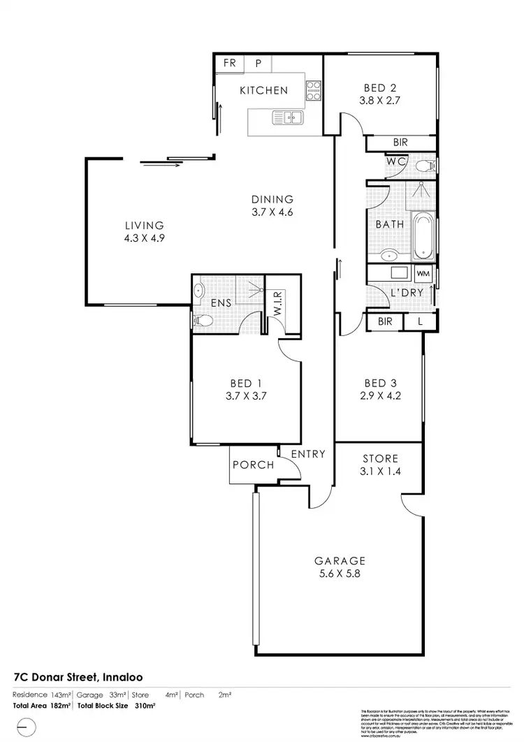 Floorplan of Homely villa listing, 7C Donar Street, Innaloo WA 6018