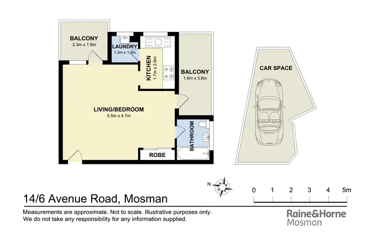 Floorplan of Homely studio listing, 14/6 Avenue Road, Mosman NSW 2088