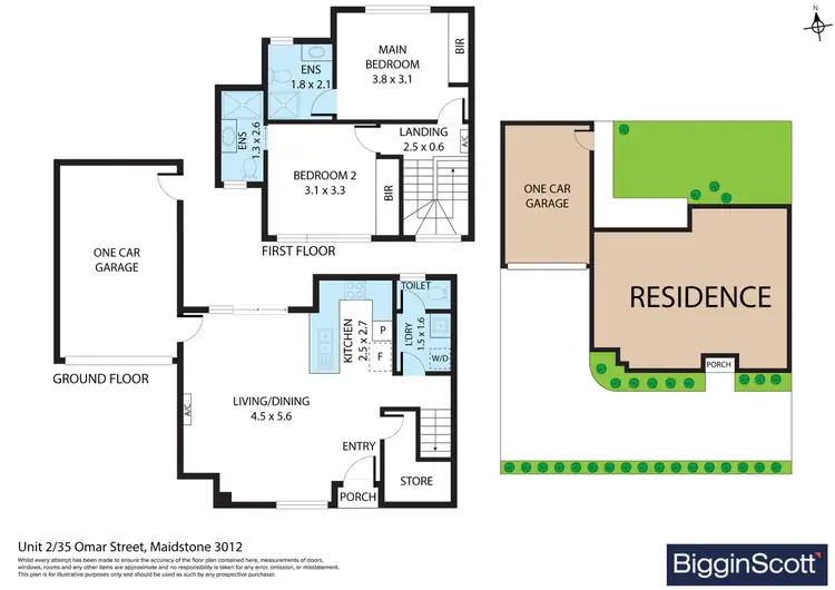 Floorplan of Homely townhouse listing, 2/35 Omar Street, Maidstone VIC 3012