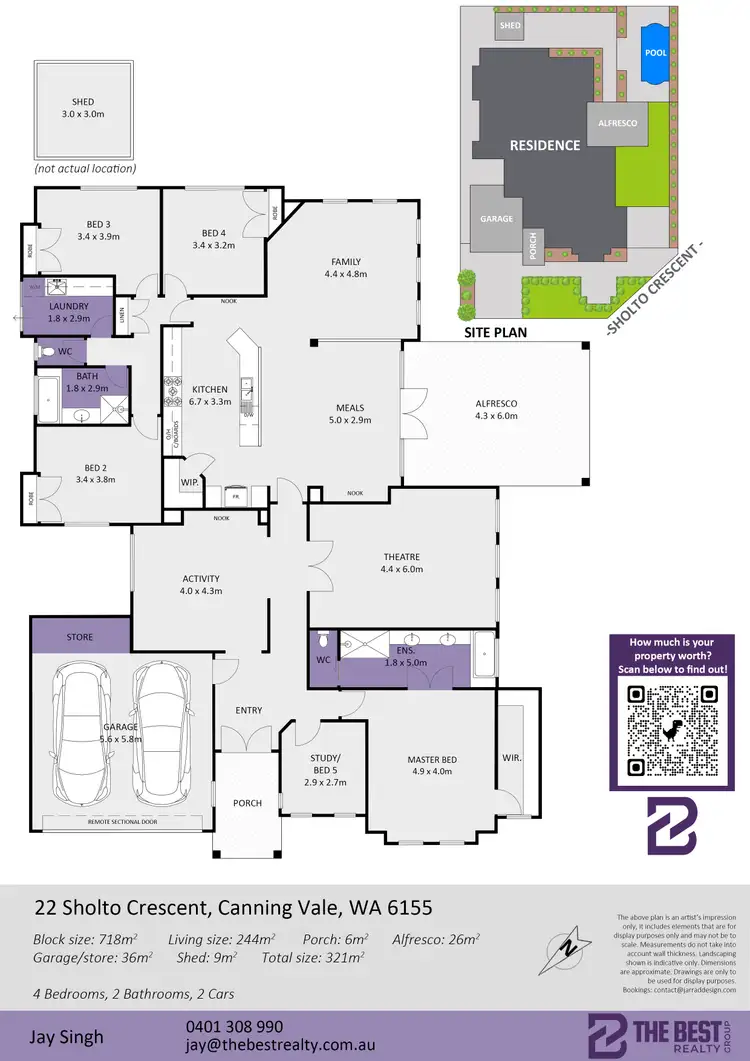 Floorplan of Homely house listing, 22 Sholto Crescent, Canning Vale WA 6155
