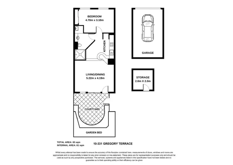 Floorplan of Homely unit listing, 10/331 Gregory Terrace, Spring Hill QLD 4000