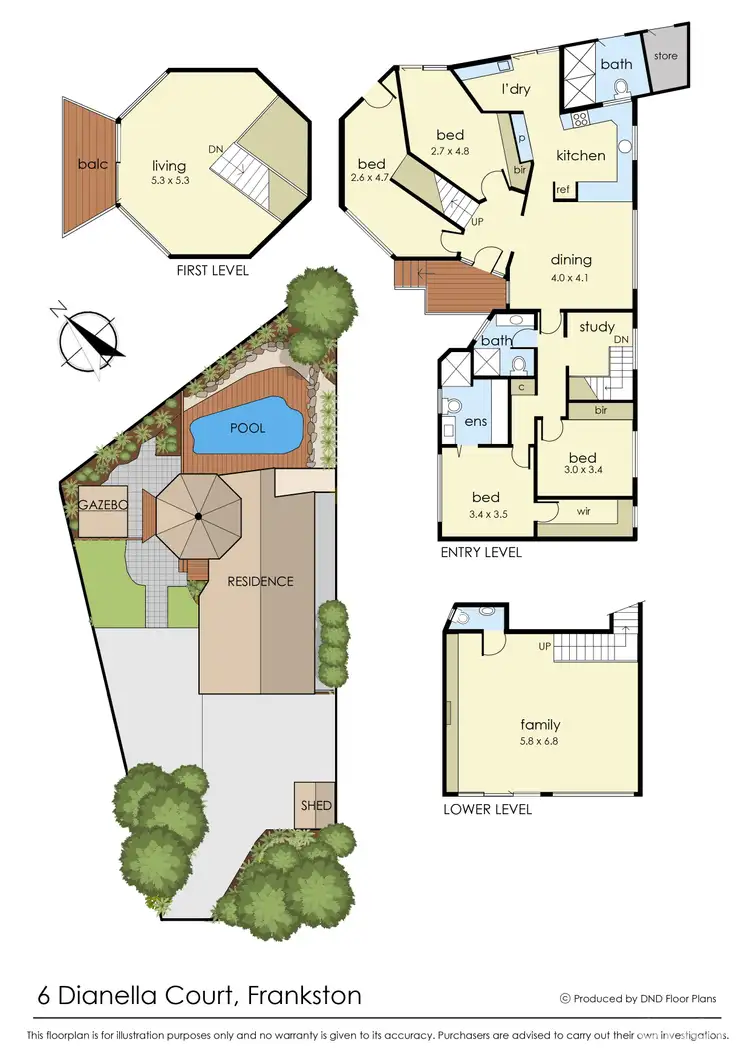 Floorplan of Homely house listing, 6 Dianella Court, Frankston VIC 3199