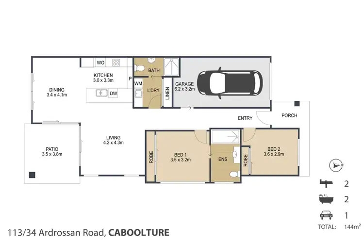 Floorplan of Homely retirement listing, 113/34 Ardrossan Road, Caboolture QLD 4510