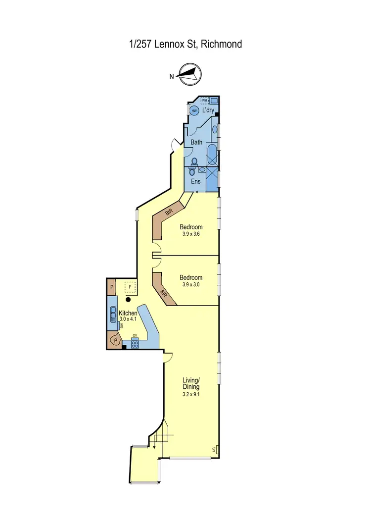 Floorplan of Homely apartment listing, 1/259 Lennox Street, Richmond VIC 3121