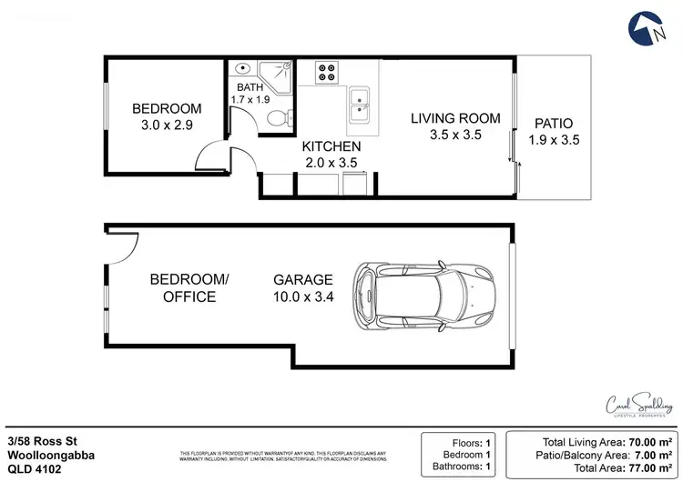 Floorplan of Homely unit listing, 3/58 Ross Street, Woolloongabba QLD 4102