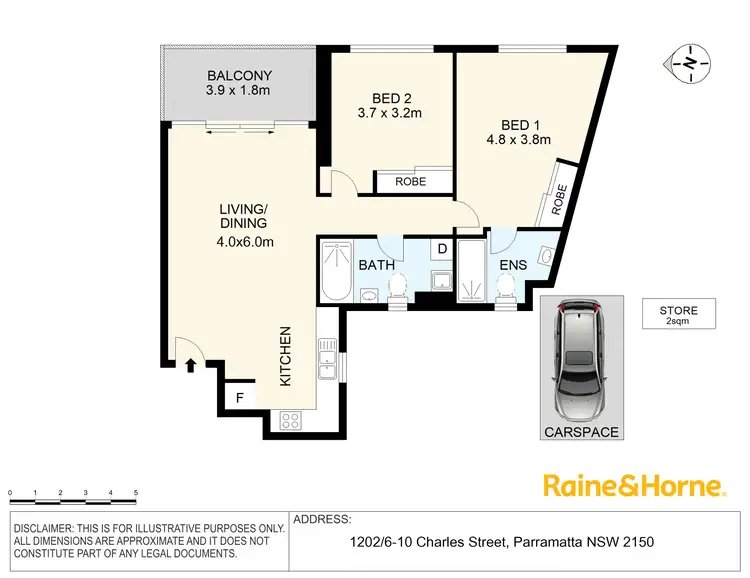 Floorplan of Homely apartment listing, 1202/6-10 Charles Street, Parramatta NSW 2150