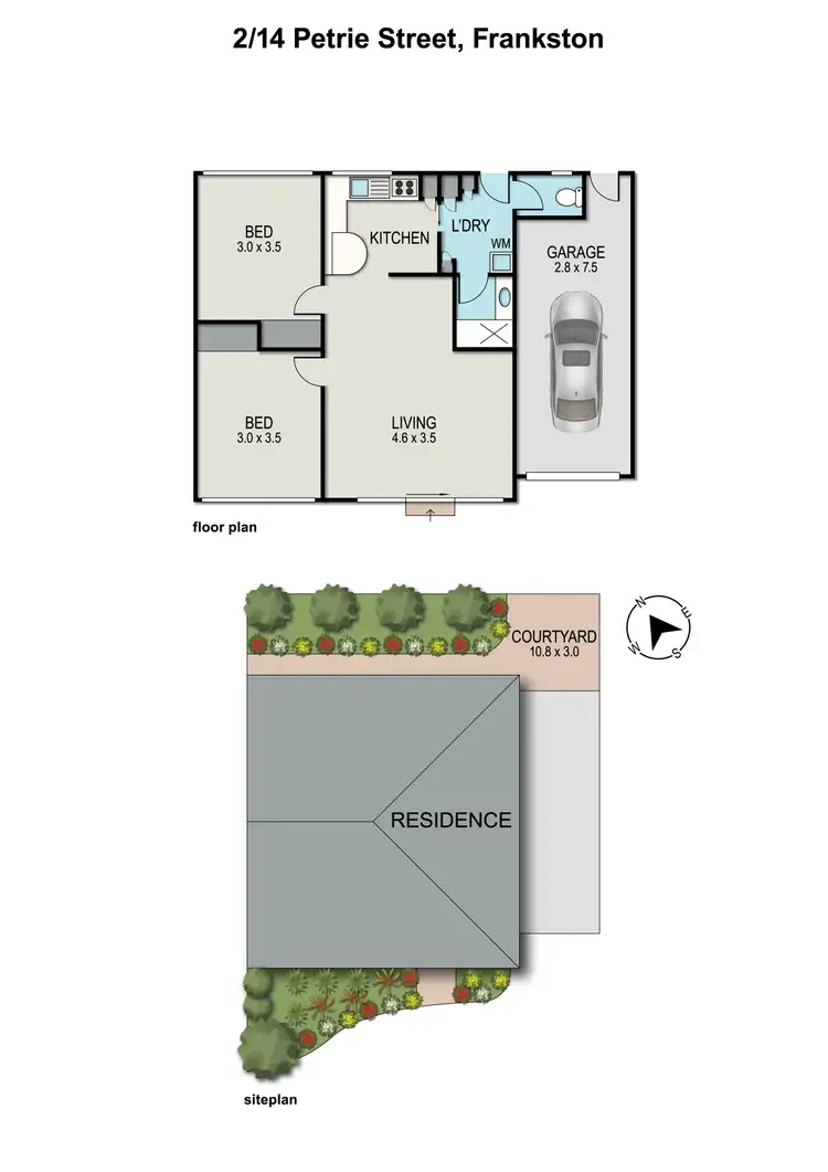 Floorplan of Homely unit listing, 2/14 Petrie Street, Frankston VIC 3199