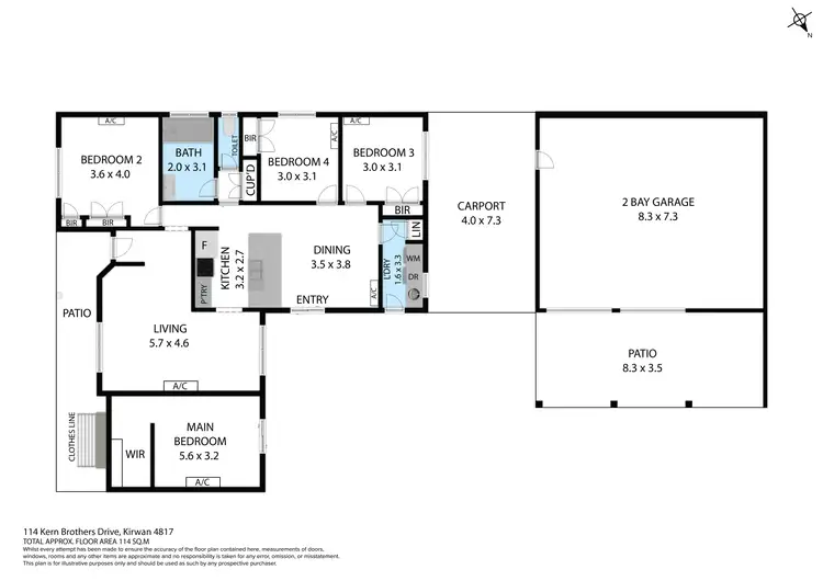 Floorplan of Homely house listing, 114 Kern Brothers Drive, Kirwan QLD 4817