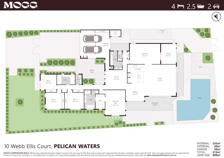 Floorplan of Homely house listing, 10 Webb Ellis Court, Pelican Waters QLD 4551