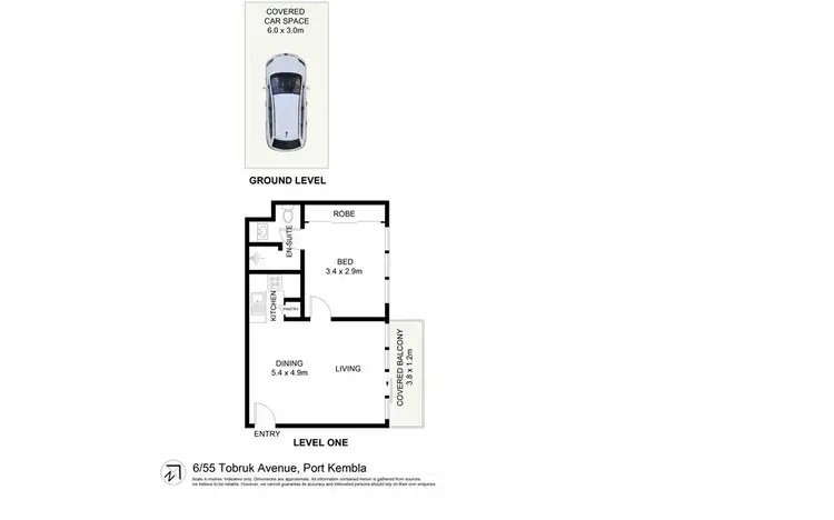 Floorplan of Homely unit listing, 6/55 Tobruk Avenue, Port Kembla NSW 2505