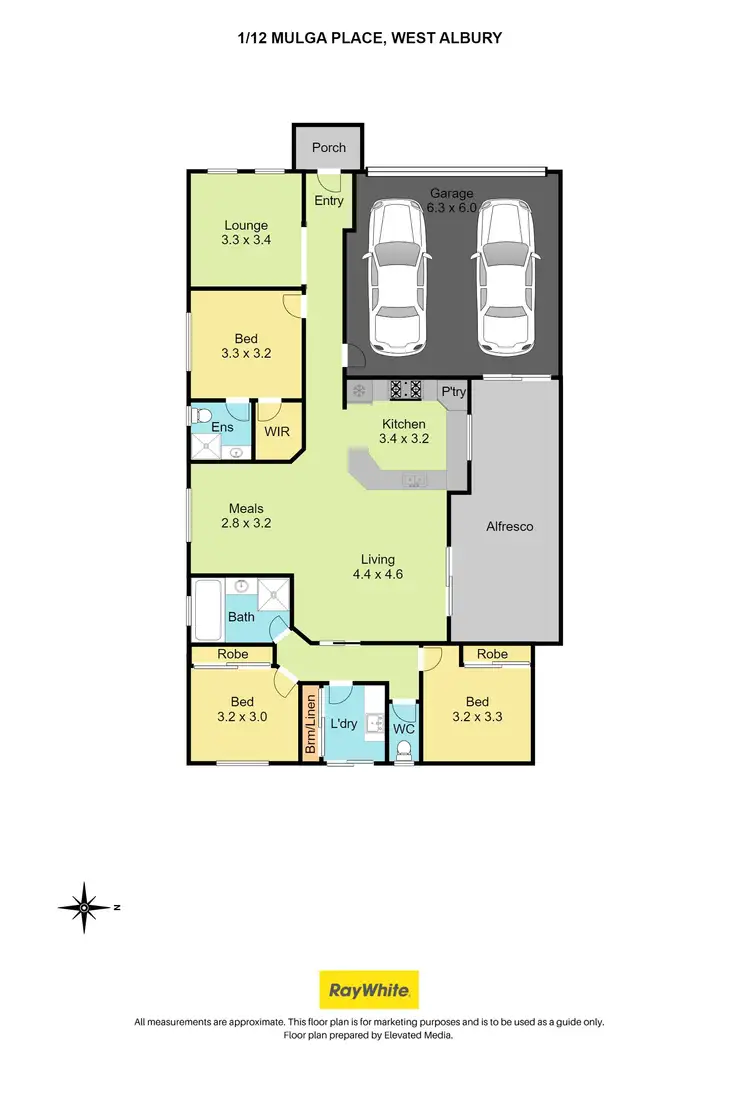 Floorplan of Homely townhouse listing, 1/12 Mulga Place, West Albury NSW 2640