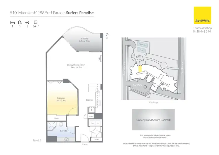 Floorplan of Homely apartment listing, 510/9-21 Beach Parade, Surfers Paradise QLD 4217