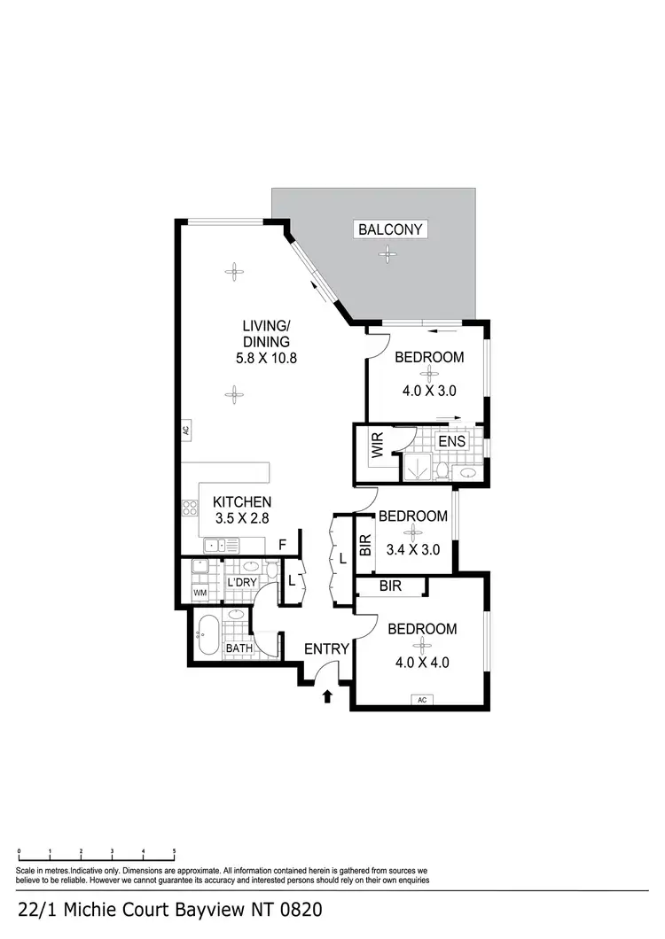 Floorplan of Homely unit listing, 22/1 Michie Court, Bayview NT 820
