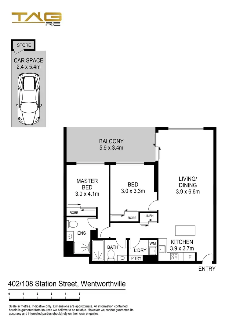 Floorplan of Homely unit listing, 402/108 Station Street, Wentworthville NSW 2145