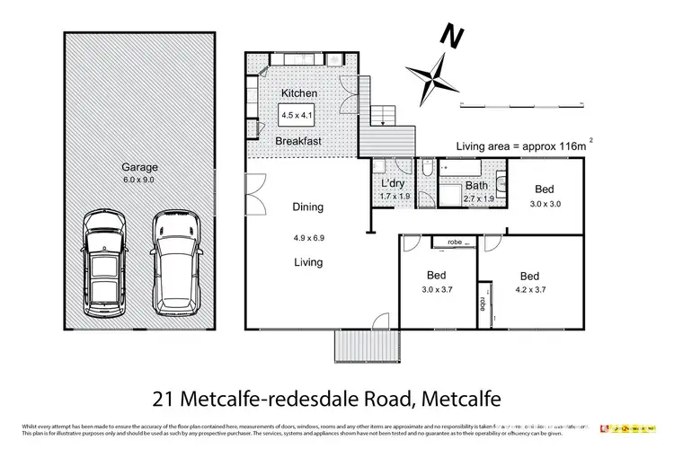 Floorplan of Homely house listing, 21 Metcalfe-Redesdale Road, Metcalfe VIC 3448