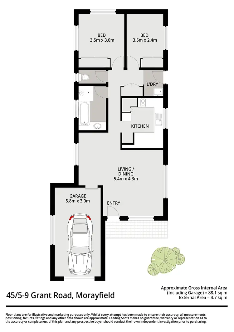 Floorplan of Homely villa listing, 45/5-9 Grant Road, Morayfield QLD 4506