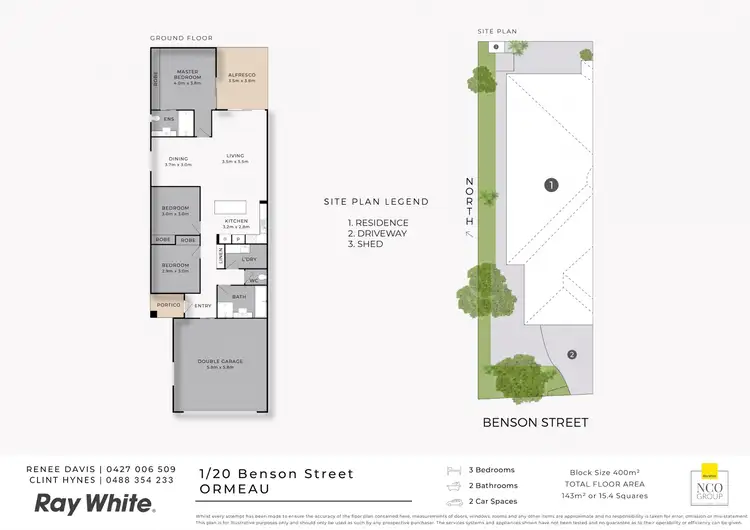 Floorplan of Homely semi-detached listing, 1/20 Benson Street, Ormeau QLD 4208