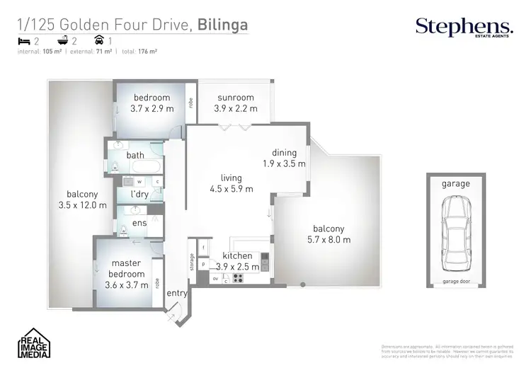 Floorplan of Homely unit listing, 1/125 Golden Four Drive, Bilinga QLD 4225