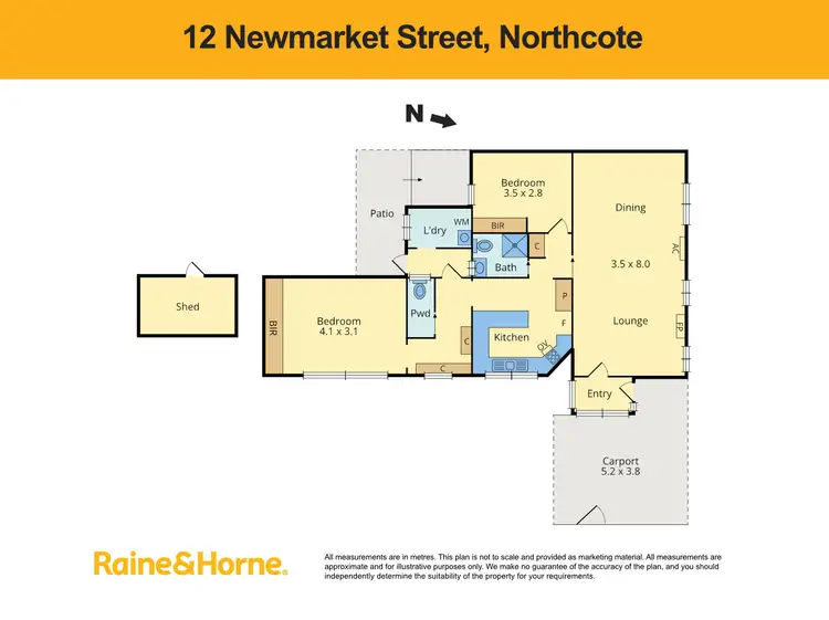 Floorplan of Homely house listing, 12 Newmarket Street, Northcote VIC 3070
