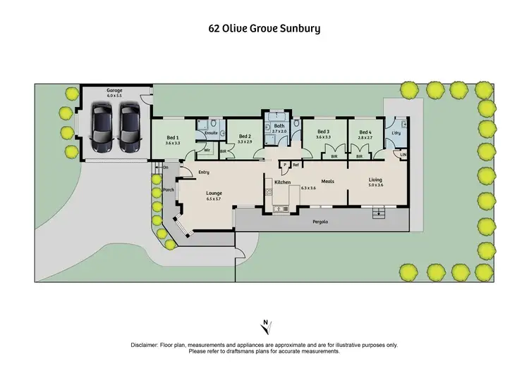 Floorplan of Homely house listing, 62 Olive Grove, Sunbury VIC 3429