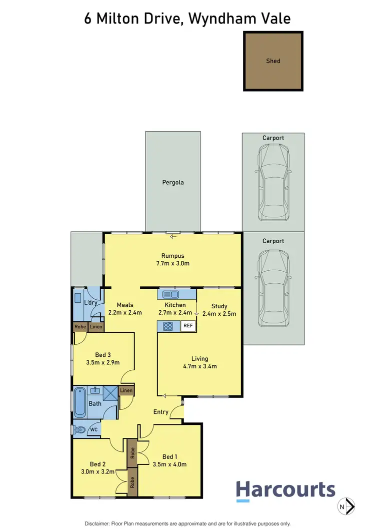 Floorplan of Homely house listing, 6 Milton Drive, Wyndham Vale VIC 3024