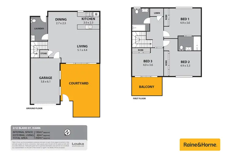 Floorplan of Homely townhouse listing, 2/12 Bland Street, Kiama NSW 2533