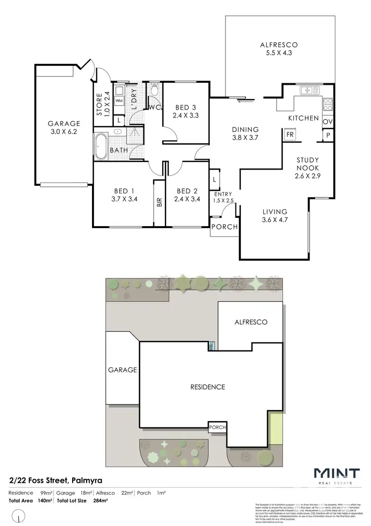 Floorplan of Homely villa listing, 2/22 Foss Street, Palmyra WA 6157