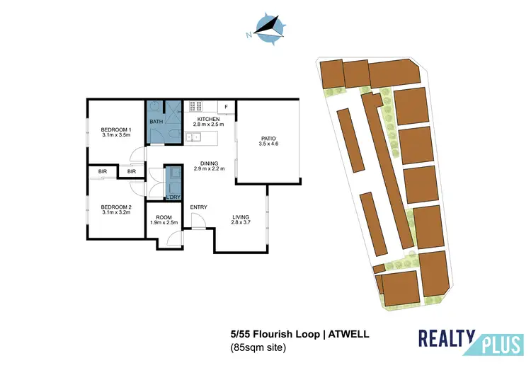 Floorplan of Homely apartment listing, 5/55 Flourish Loop, Atwell WA 6164