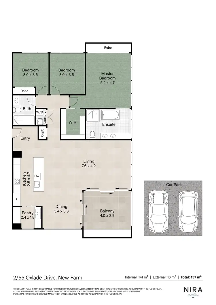 Floorplan of Homely apartment listing, 2/55 Oxlade Drive, New Farm QLD 4005