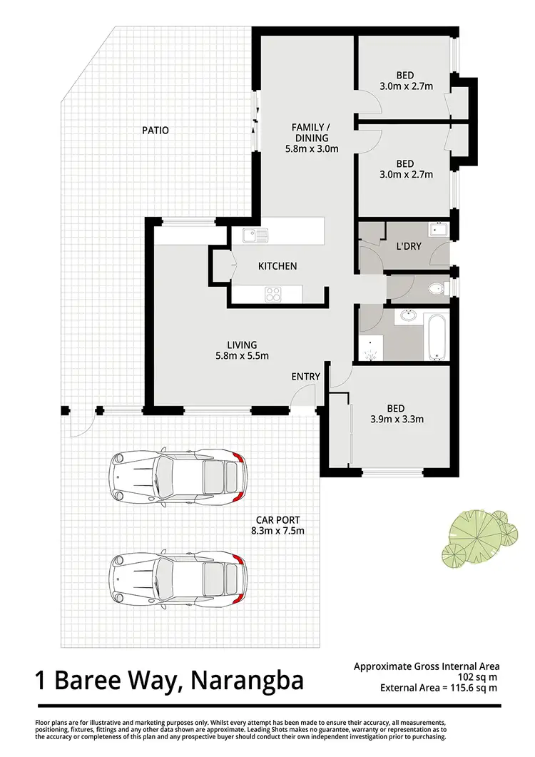 Floorplan of Homely house listing, 1 Baree Way, Narangba QLD 4504
