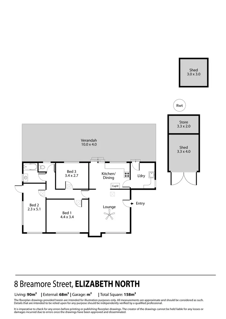 Floorplan of Homely house listing, 8 Breamore Street, Elizabeth North SA 5113