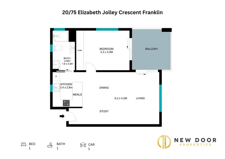 Floorplan of Homely apartment listing, 20/75 Elizabeth Jolley Crescent, Franklin ACT 2913
