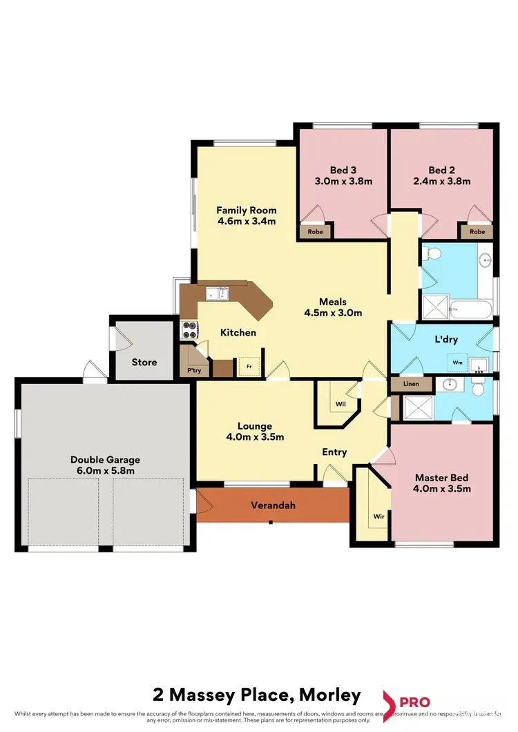 Floorplan of Homely house listing, 2 Massey Place, Morley WA 6062