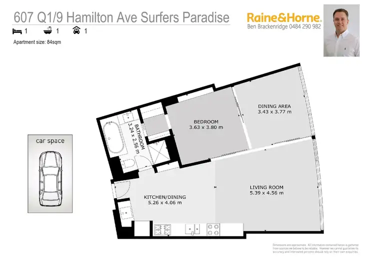 Floorplan of Homely apartment listing, 607/9 Hamilton Avenue, Surfers Paradise QLD 4217
