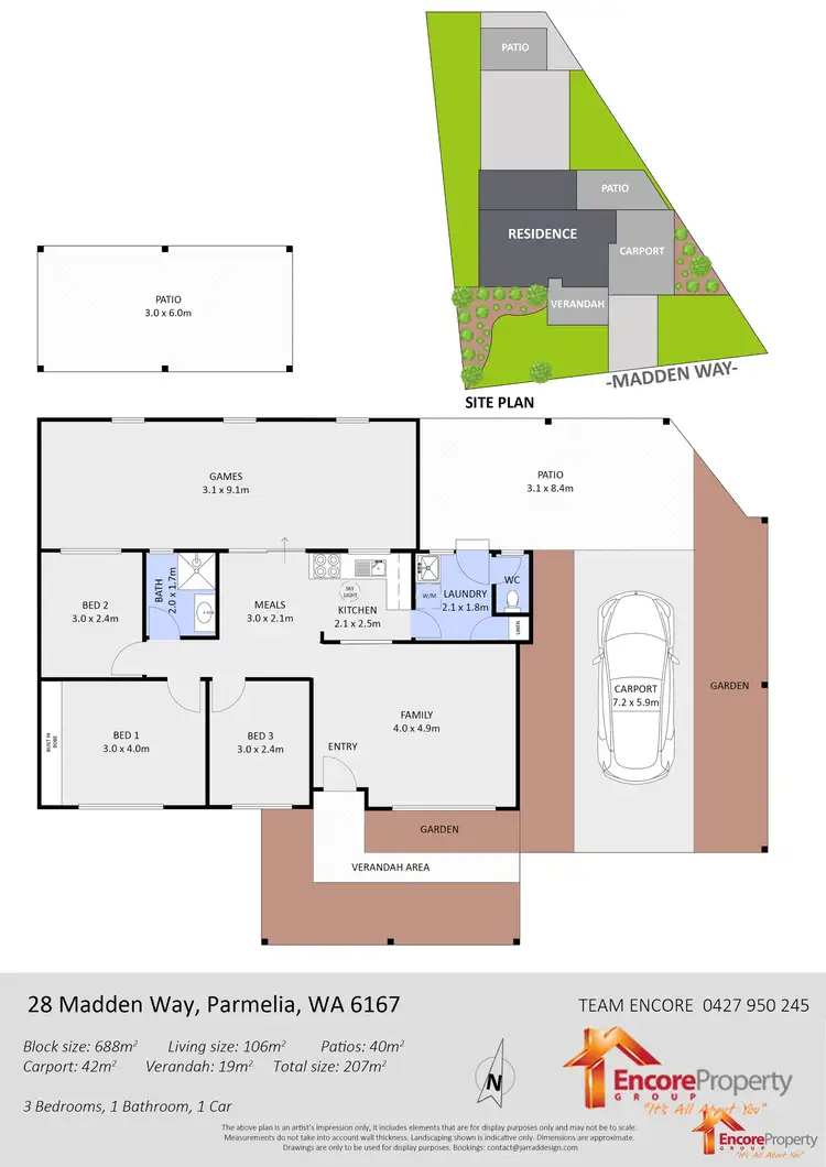 Floorplan of Homely house listing, 28 Madden Way, Parmelia WA 6167