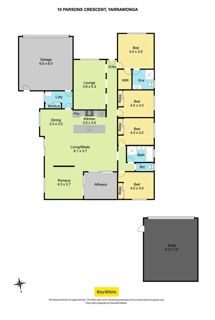 Floorplan of Homely house listing, 10 Parsons Crescent, Yarrawonga VIC 3730