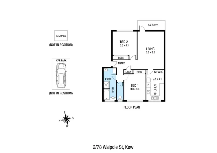 Floorplan of Homely apartment listing, 2/78 Walpole Street, Kew VIC 3101