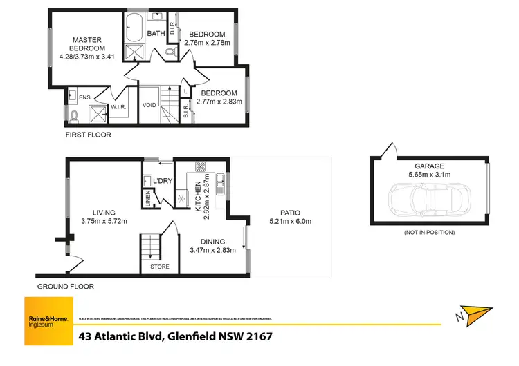 Floorplan of Homely semi-detached listing, 43 Atlantic Boulevard, Glenfield NSW 2167