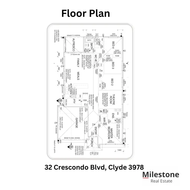 Floorplan of Homely house listing, 32 Crescendo Boulevard, Clyde VIC 3978